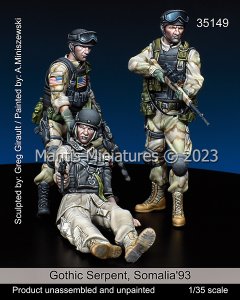 画像1: マンティス・ミニチュアズ[Man35149]1/35 現用 アメリカ 「ブラックホーク・ダウン」ゴシック・サーペント作戦 ソマリア'93(3体入) (1)