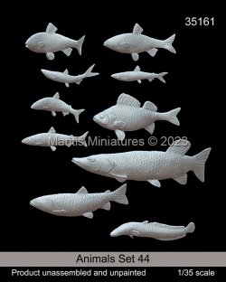 画像1: マンティス・ミニチュアズ[Man35161]1/35 動物セット44 淡水魚