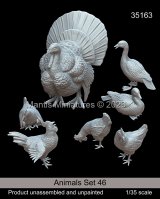 マンティス・ミニチュアズ[Man35163]1/35 動物セット46 七面鳥/アヒル/ニワトリ