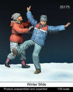 画像1: マンティス・ミニチュアズ[Man35175]1/35 現用 雪道を滑る子供(2体入) (1)