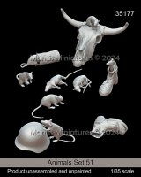 マンティス・ミニチュアズ[Man35177]1/35 動物セット51 塹壕のネズミ