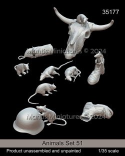 画像1: マンティス・ミニチュアズ[Man35177]1/35 動物セット51 塹壕のネズミ