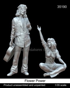画像1: マンティス・ミニチュアズ[Man35190]1/35 現用 「フラワーパワー」ヒッピーの男女セット(2体入) (1)