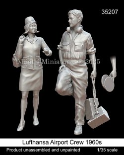 画像1: マンティス・ミニチュアズ[Man35207]1/35 現用 空港サービスクルーセット 1960年代(2体入)