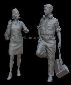 画像3: マンティス・ミニチュアズ[Man35207]1/35 現用 空港サービスクルーセット 1960年代(2体入)