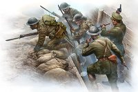 マスターボックス[MB35114]英・歩兵部隊５体-アタック出撃WW-I-塹壕ミニジオラマ付