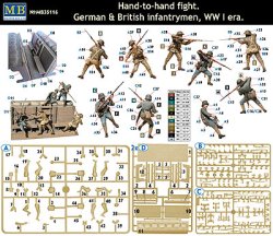 画像2: マスターボックス[MSB35116]1/35 ドイツ イギリス白兵戦WW-I-英兵２体＆独兵３体-塹壕ミニジオラマ付