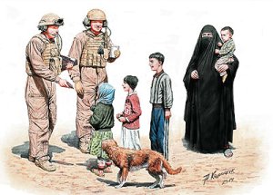 画像1: マスターボックス[MSB35159] 1/35中東で 米軍兵と民族交流 (1)