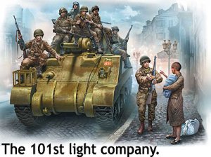 画像1: マスターボックス[MSB35164]1/35 英戦車兵+米降下兵7体+子供を抱いた女性・フランス1944 (1)