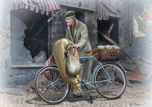 画像1: マスターボックス[MB35176]1/35 欧州民間男性１体+自転車WW-II-エッチングパーツ (1)
