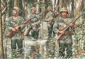 画像1: マスターボックス[MB3589] 1/35 アメリカ海兵隊4体太平洋戦争ジャングル戦 (1)