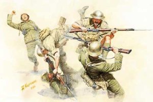 画像1: マスターボックス[MB3592] 1/35 白兵戦・独軍vs英軍5体・41-42年北アフリカ (1)
