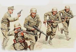 画像1: マスターボックス[MSB3593] 1/35　独・DAKアフリカ軍団5体・突撃射撃シーン
