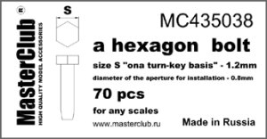 画像1: Master Club[MC435038]標準タイプ六角ボルト二面幅1.2mm、取付軸径0.8mm  80ケ入り (1)