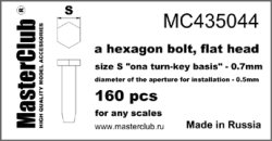 画像1: Master Club[MC435044]短頭六角ボルト二面幅0.7mm、取付軸径0.6mm  160ケ入り