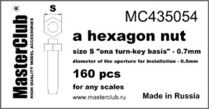 画像1: Master Club[MC435054]標準タイプ六角ナット二面幅0.7mm、取付軸径0.6mm  160ケ入り (1)