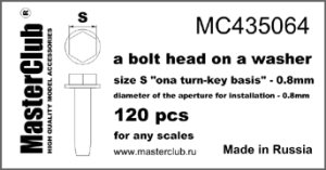 画像1: Master Club[MC435064]ワッシャー付ボルトヘッド 二面幅0.8mm 取付軸径0.8mm 120ケ入り (1)