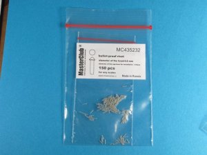 画像1: Master Club[MC435232]尖頭丸リベット 0.6mm 取付軸径0.5mm 150ケ入り (1)