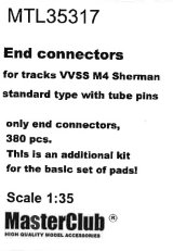 MasterClub[ MTL-35317]End connectors (w. tube pins) for tracks VVSS M4 Sherman, only end connectors 380 pcs, this is an additional kit for the set of pads