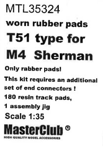 画像1: MasterClub[ MTL-35324]Worn rubber pads T51 type for M4  Sherman/M3/RAM, only pads 180 pcs, an additional set of end connectors is required (1)