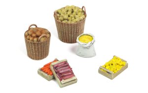 画像1: マソモデル[MH35051] 1/35 木箱とカゴに盛られた果物と野菜 (1)
