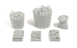 画像3: マソモデル[MH35051] 1/35 木箱とカゴに盛られた果物と野菜