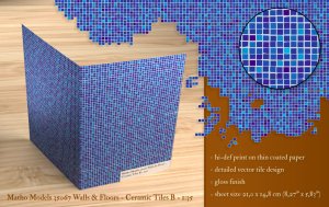 画像1: マソモデル[MH35067]1/35 ジオラマ素材 壁&床シート 陶磁器タイルB (1)