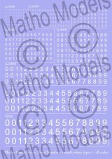 マソモデル[MH80003]スケールフリー 白色数字デカールタイプ1 スモールサイズ