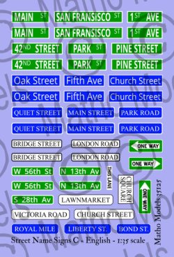 画像5: マソモデル[MH35128]1/35 ジオラマ素材 通り名標識デカール ビッグセット(5枚入)