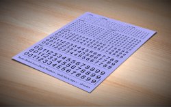 画像3: マソモデル[MH80001]スケールフリー 黒色数字デカール タイプ1 小サイズ