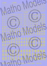 マソモデル[MH80026]スケールフリー 数字デカール イエロー スモールサイズ
