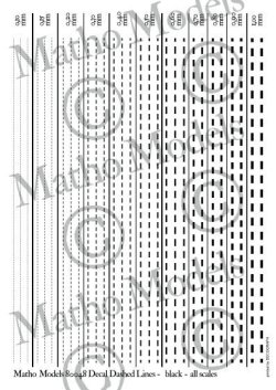 画像1: マソモデル[MH80048]スケールフリー ラインデカール 黒色破線セット