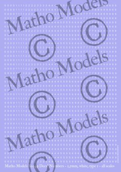 画像1: マソモデル[MH80049]スケールフリー 数字デカール 高さ1.5mm 白色 タイプ1