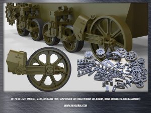 画像1: Miniarm[B35173]1/35 WWII米 M3/M5(初期)スチュアート 足回りセット (1)