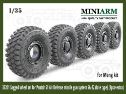 画像1: Miniarm[B35201]1/35 現用 露 ロシア連邦軍 パーンツィリS1自走防空システム SA-22(後期型)用自重変形タイヤセット(モンモデル用)