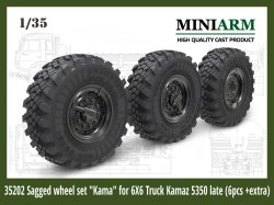 画像1: Miniarm[B35202]1/35 現用 露 ロシア連邦軍 KamAZ5350 6輪駆動トラック用自重変形タイヤセット(ズベズタ用)