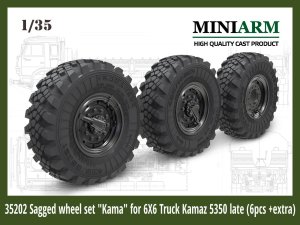 画像1: Miniarm[B35202]1/35 現用 露 ロシア連邦軍 KamAZ5350 6輪駆動トラック用自重変形タイヤセット(ズベズタ用) (1)