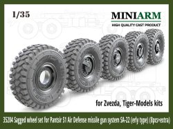 画像1: Miniarm[B35204]1/35 現用 露 ロシア連邦軍 パーンツィリS1自走防空システム SA-22(初期型)用自重変形タイヤセット(ズベズタ/タイガーモデル用)