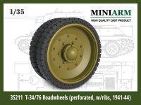 Miniarm[B35211]1/35 WWII 露/ソ T-34/76用スリッド有穴開きタイヤ付プレス転輪セット1941〜44 (ズベズダ/ドラゴン/ミニアート用)
