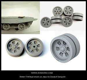 画像1: Miniarm[B35021t]T72/T-90 転輪セット24pcs(ズベズダ/タミヤ/モンモデル/トランペッター用)（2016改訂） (1)