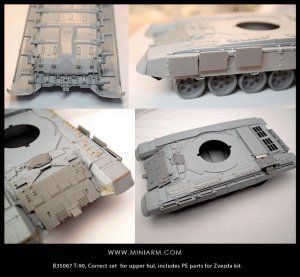 画像1: Miniarm[B35067]T-90 上部車体セット エッチング付(ズベズダ用) (1)