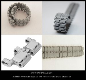 画像1: Miniarm[B35069]T-90,T-72B2,T-72B3,BMPT 可動履帯　ラバーパッド付きセット(ズベズダ/タミヤ/モンモデル/トランペッター用) (1)