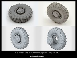 画像1: Miniarm[B35072]BTR-60用ホィールセット(８ケセット)(トランペッター用)