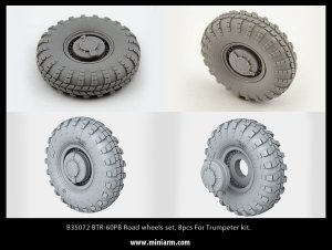 画像1: Miniarm[B35072]BTR-60用ホィールセット(８ケセット)(トランペッター用) (1)