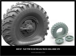 画像1: Miniarm[B35127]1/35 現用露 URAL-4320/375 OI-25 パンクしたタイヤ(1個入り)(トラペ用)