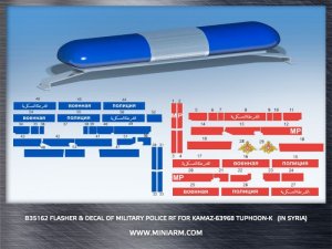 画像1: Miniarm[B35162]1/35 カマズ63968用(タイフーンK) 警察車両用回転灯&デカールセット (1)