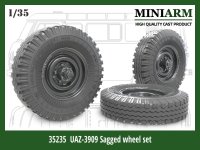 Miniarm[B35235]1/35 現用 露 UAZ-3909(UAZ-452)ブハンカ軍用車用自重変形ホイールセット4本/予備