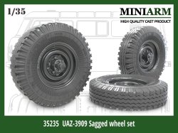 画像1: Miniarm[B35235]1/35 現用 露 UAZ-3909(UAZ-452)ブハンカ軍用車用自重変形ホイールセット4本/予備