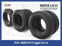 Miniarm[B35243]1/35 現用 露 KAMAZ-65115 6輪ダンプトラック用自重変形タイヤセット(ズベズダ用)