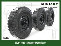 画像1: Miniarm[B35264]1/35 現用 露/ソ UAZ-469小型四輪駆動車用自重変形タイヤセット (ズベズダ用)
